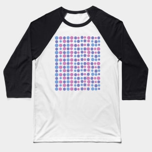 Purple Blue Circles Modern Decorative Abstract Mosaic Dots Pattern Baseball T-Shirt